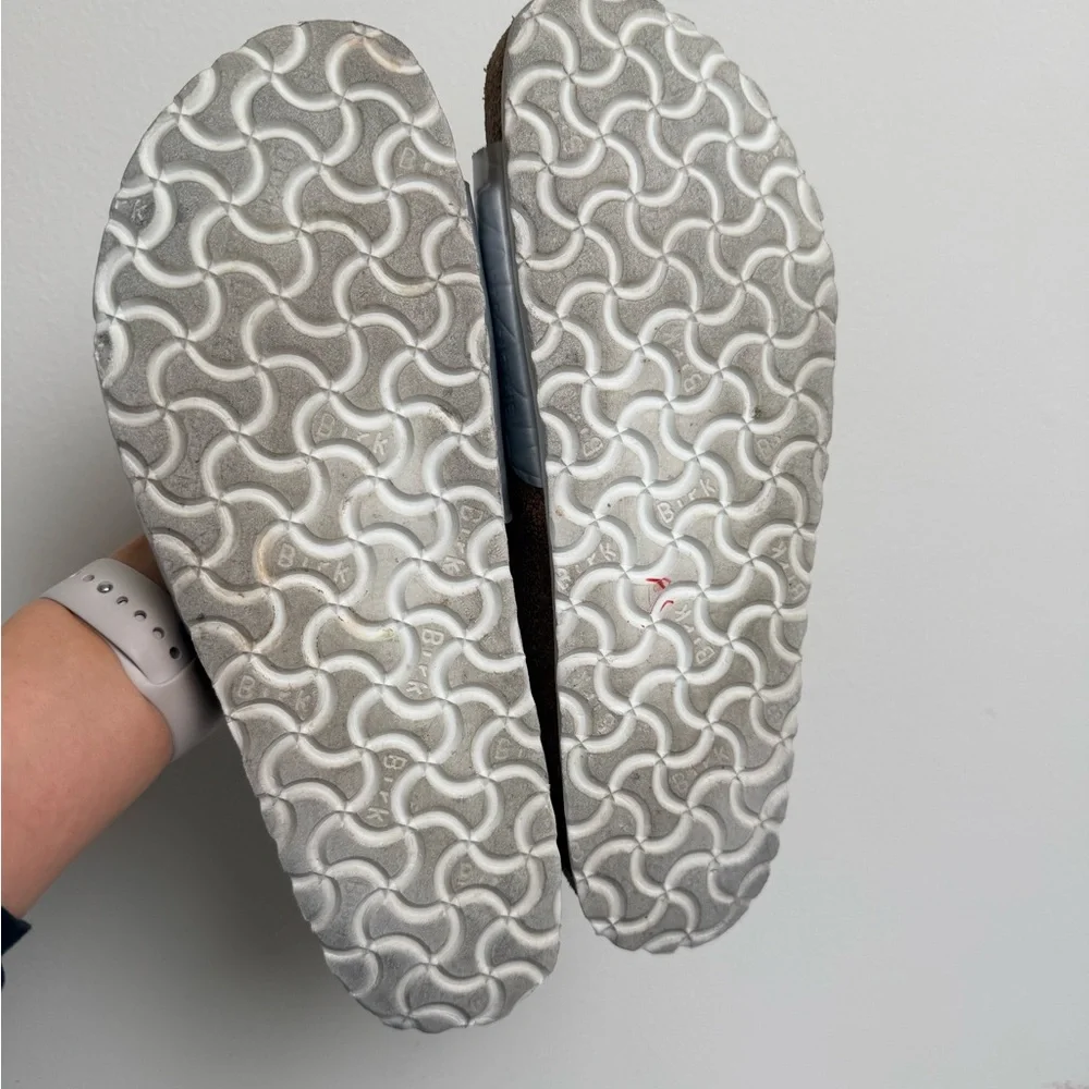 Birkenstock Madrid Silver One Strap Open Toe Slides Sandals  EU 42 L11/M9 - Picture 5 of 5